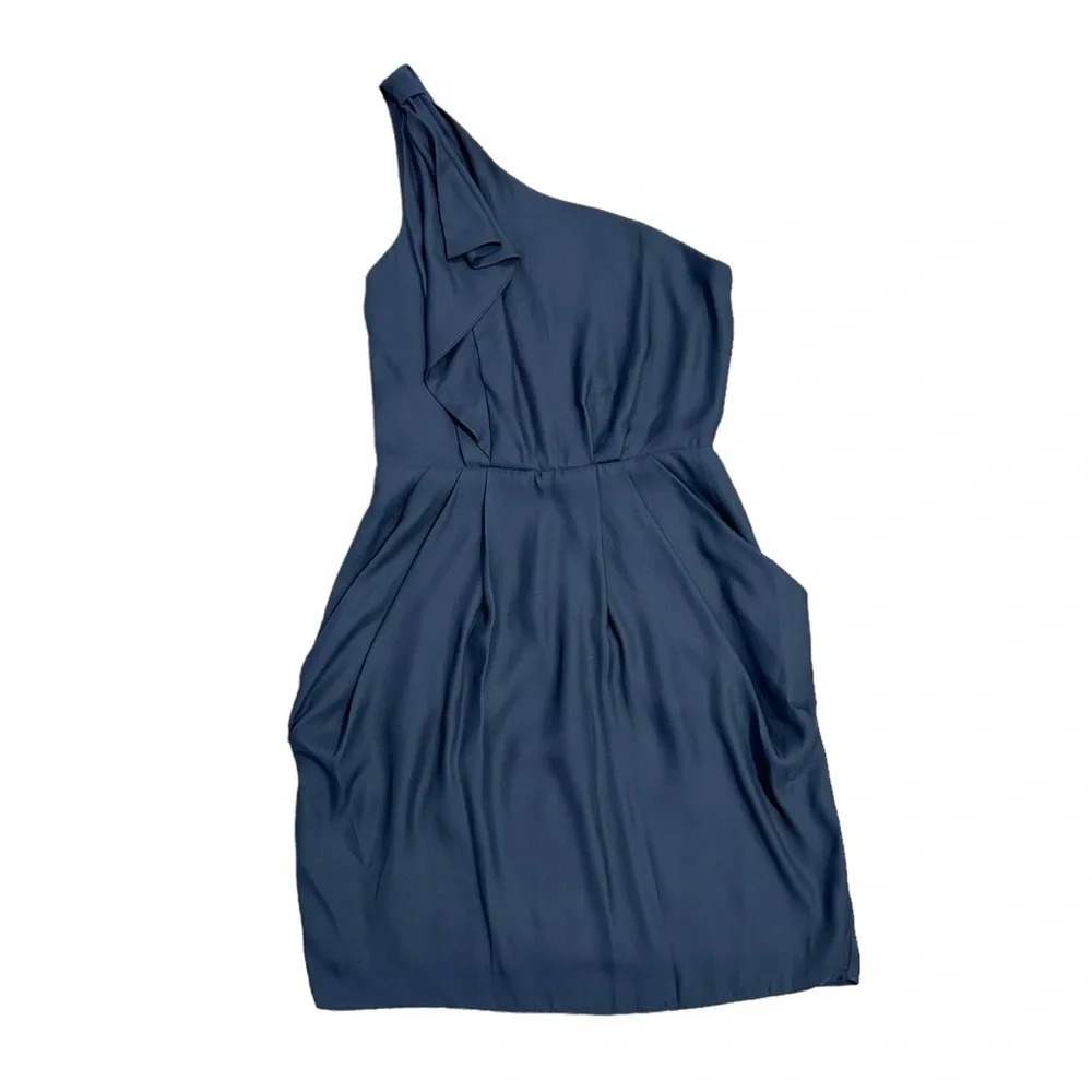 BCBGeneration One Shoulder "stormy sky" Dress Size XS EUC